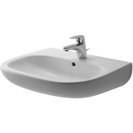 Duravit Washbasin 23" D-Code, w/Overflow+FaucetDeck, 1 Faucet Hole, Wh 23106000002